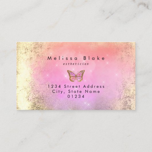 ピンクバタフライのロゴ 名刺 (裏面)