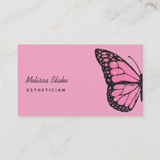 ピンクバタフライのロゴ 名刺 (正面)