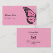 ピンクバタフライのロゴ 名刺 (正面/裏面)