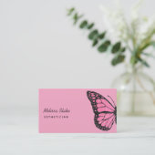 ピンクバタフライのロゴ 名刺 (スタンド正面)