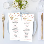 ピンクバタフライをテーマにした赤ちゃんシャワーフラットメニュー メニュー