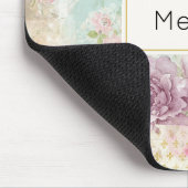 ピンクバタフライアンドシャビーヴィンテージバラ マウスパッド (コーナー)