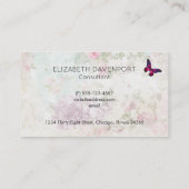 ピンクバタフライアンドシャビーヴィンテージバラ 名刺 (裏面)