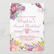 ピンクバタフライウォーターカラーフローラ誕生日