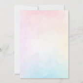 ピンクバタフライウォーターカラー誕生日 招待状 (裏面)