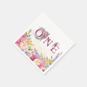 ピンクバタフライウォーター色フローラ誕生日1 スタンダードカクテルナプキン (角)