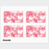 ピンクバタフライカモフラージュ 長方形シール (シート)