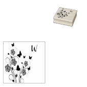 ピンクバタフライガーデンパーソナライズされた ラバースタンプ (押印)