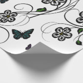 ピンクバタフライガーデン ラッピングペーパー (角)