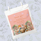 ピンクバタフライガールウッドランドアニマルズ1st誕生日 フェイバーバッグ