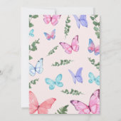 ピンクバタフライガールズバースデーパーティー招待状 招待状 (裏面)