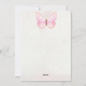 ピンクバタフライガール誕生日招待状 – 編集可能 シーズンカード (裏面)