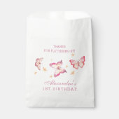 ピンクバタフライガール1st誕生日ありがとう フェイバーバッグ (正面)