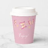 ピンクバタフライガール1st誕生日パーティー 紙コップ (正面)