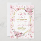 ピンクバタフライキンセアニラ招待状 招待状 (正面)