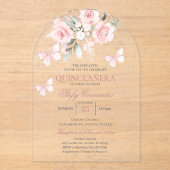 ピンクバタフライキンセアニラ アクリル招待状 (正面)