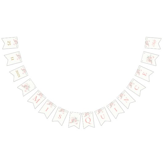 ピンクバタフライキンセアニラ バンティングフラッグ (全)