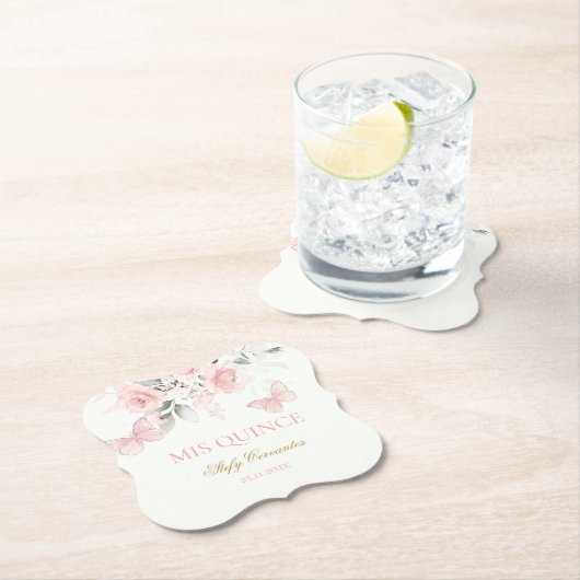 ピンクバタフライキンセアニラ ペーパーコースター (インサイチュ)