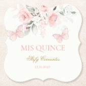 ピンクバタフライキンセアニラ ペーパーコースター (正面)