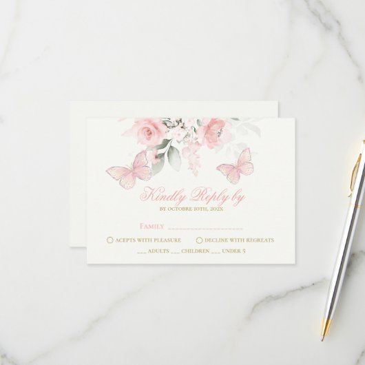 ピンクバタフライキンセアニラ 出欠カード (正面/裏面インサイチュ)