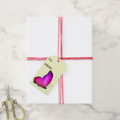 ピンクバタフライギフトラベル ギフトタグ (より糸付き)