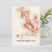 ピンクバタフライクリスマスグリッター シーズンカード (スタンド正面)