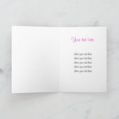 ピンクバタフライグリーティングカード サンキューカード (内部)