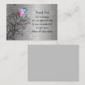 ピンクバタフライサンキューカード ノートカード (正面/裏面)