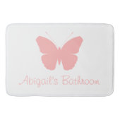 ピンクバタフライシルエットデザイン(パーソナライズされた) バスマット (正面)
