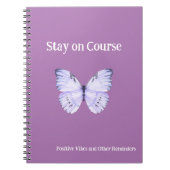 ピンクバタフライステイのコースとその他のリマインダー ノートブック (正面)