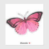 ピンクバタフライステッカー シール (シート)