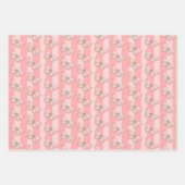 ピンクバタフライストライプズ ラッピングペーパーシート (正面3)