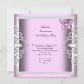 ピンクバタフライティアラキンセアニェラ15日パーティー 招待状 (裏面)