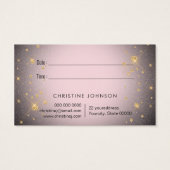 ピンクバタフライデザインオンブラックアポイントメントカード (裏面)