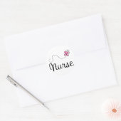 ピンクバタフライナースギフトティー ラウンドシール (封筒)