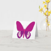 ピンクバタフライノートカード カード (黄色い花)