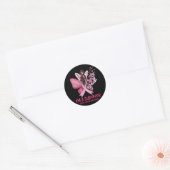 ピンクバタフライハート私は生存乳癌である ラウンドシール (封筒)