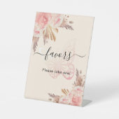 ピンクバタフライバラベージュパンパの好意のサイン 台座サイン (正面)