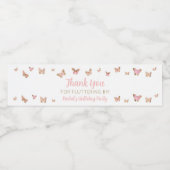 ピンクバタフライバースデーパーティー好意ウォーターボトルL ペットボトルラベル (シングルラベル)