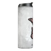 ピンクバタフライパーソナライズされたフローラ タンブラー (回転左)