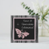 ピンクバタフライピンクブラックキンセアニェラ 招待状 (スタンド正面)