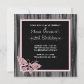 ピンクバタフライピンクブラックキンセアニェラ 招待状 (裏面)