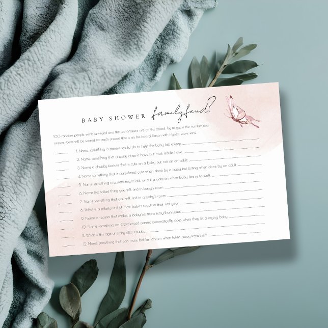 ピンクバタフライファミリー確執サーベイベビーシャワーゲーム (クリエイターアップロード済み)