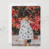 ピンクバタフライフラワー誕生日招待状 招待状 (裏面)