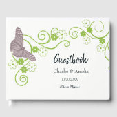ピンクバタフライフローラウェディングデイゲストブック ゲストブック (正面)