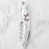 ピンクバタフライフローラコルク ソムリエナイフ (正面)