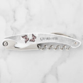 ピンクバタフライフローラコルク ソムリエナイフ (正面)