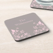 ピンクバタフライフローラコースターセット コースター (左側)