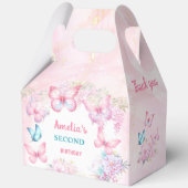 ピンクバタフライフローラサマーガール誕生日大 フェイバーボックス (正面)