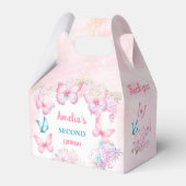 ピンクバタフライフローラサマーガール誕生日小 フェイバーボックス (正面サイド)